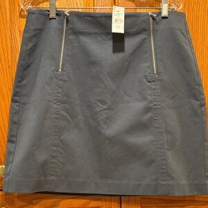 NWT- Loft Outlet Slate Blue Zipper Skirt-Size 10